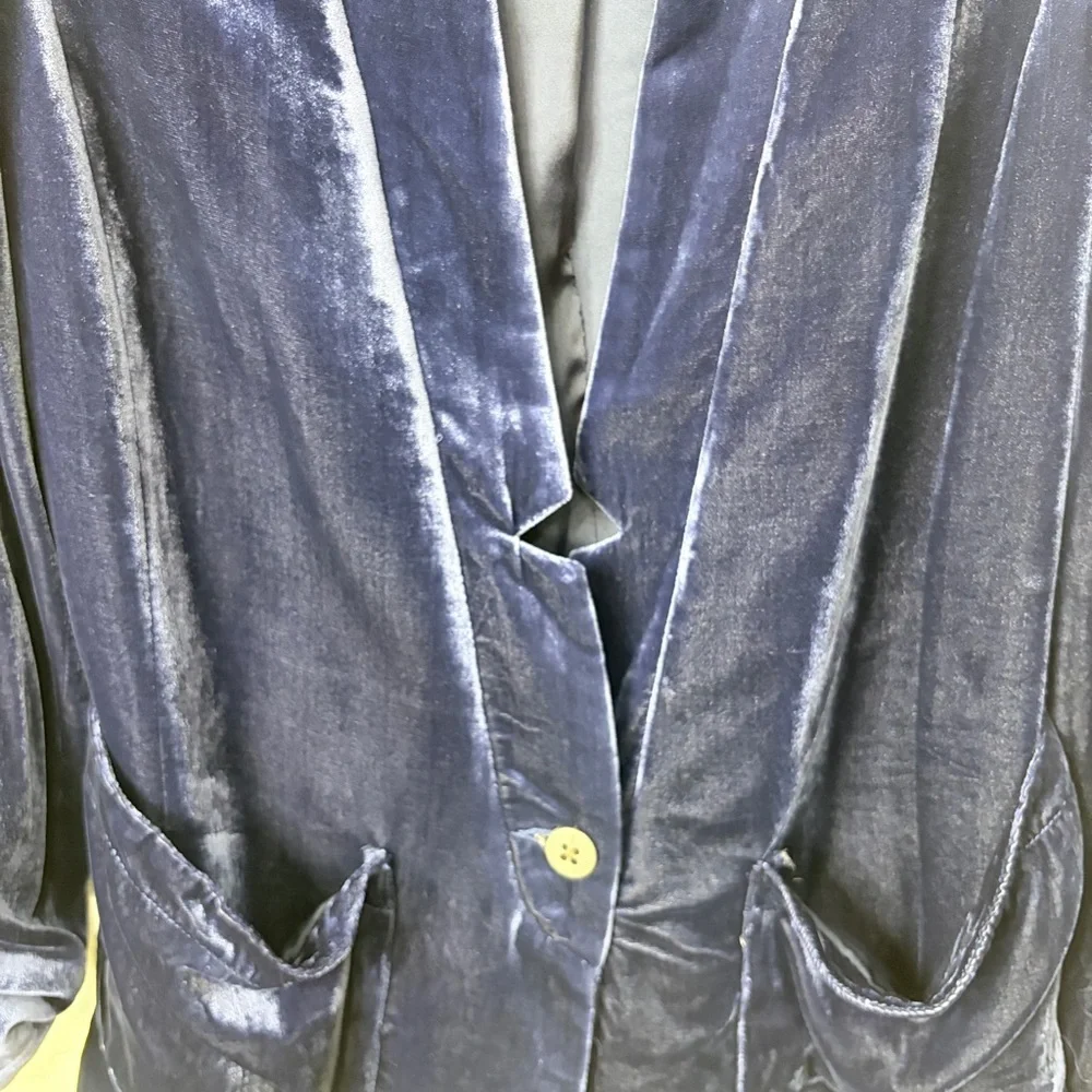 FREE PEOPLE PURPLE Velvet Unstructured Jacket Blazer BOHO Women's - Small